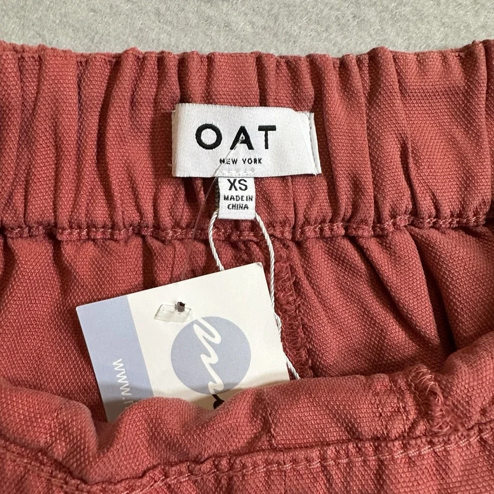 OAT New York Drawstring Shorts Womens XS Coral Elastic Waist Casual Lounge‎ NWT